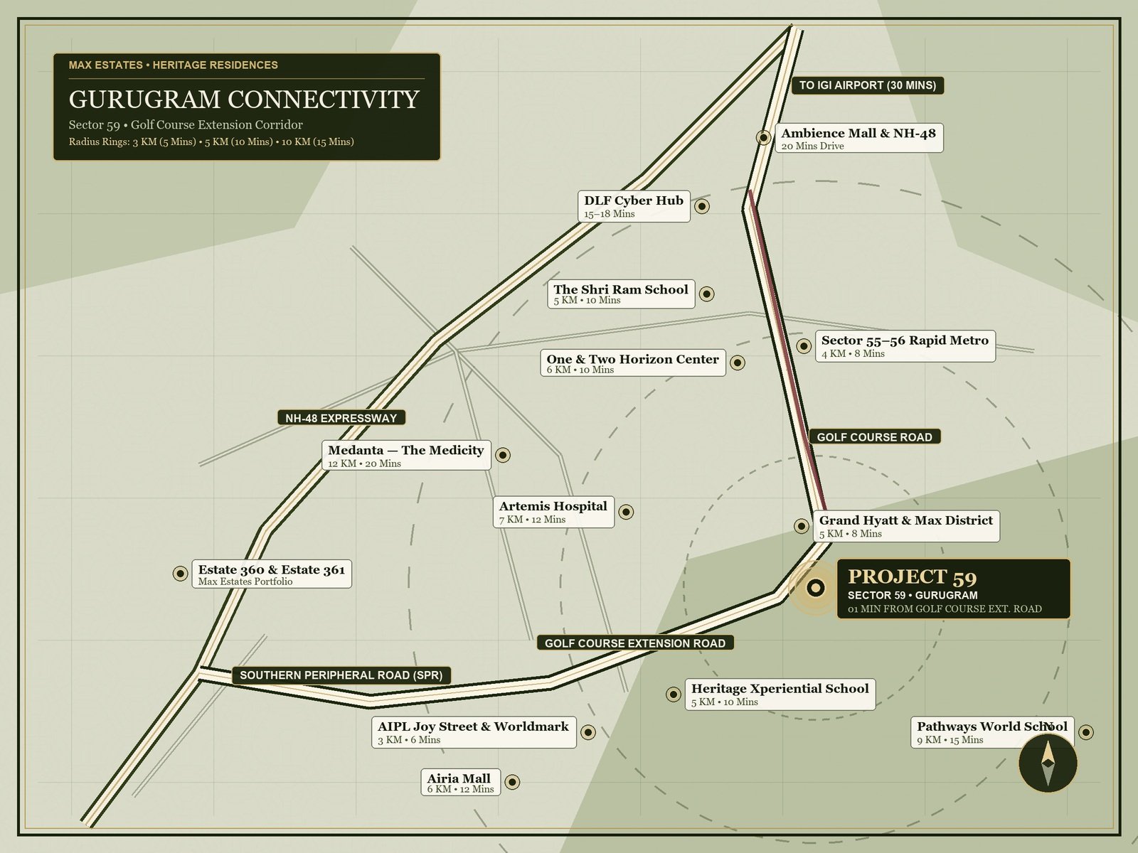 Project 59 Sector 59 Gurugram Master Connectivity Map